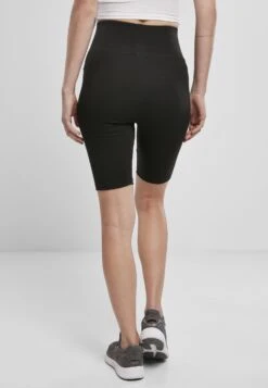 URBAN CLASSICS Ladies High Waist Branded Cycle Shorts - Shorts - Black/Black -Only Mode Winkel 81a5ac8f950c4ce9b1b7916657083eca