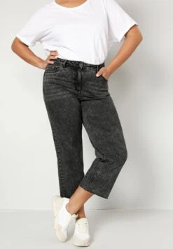 Culotte - Straight Leg Jeans - Schwarz