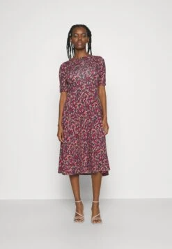 Munzie Elbow Day Dress - Jurk - Navy/Burgundy/Multi