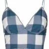 Triangel Bh - Petrol Blue Check