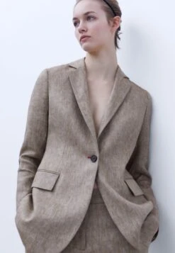 ADOLFO DOMINGUEZ Halflange Jas - Taupe