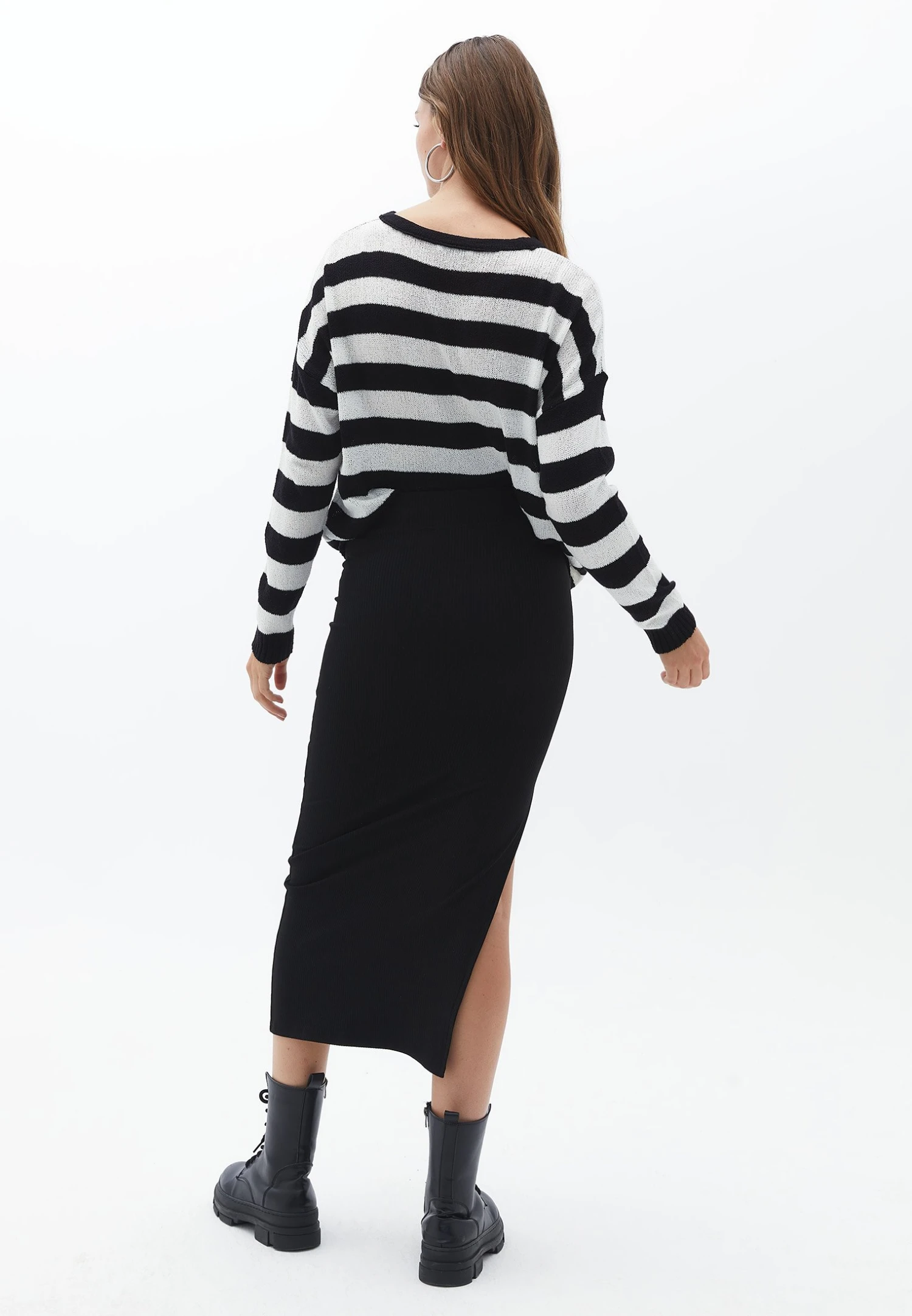 Mit Seitlichem Schlitz - Kokerrok - Black 3 Mit Seitlichem Schlitz - Kokerrok - Black - Afbeelding 3