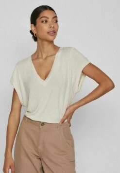 Vila Kurzärmeliges - T-Shirt Basic - Birch -Only Mode Winkel 869891e3bb95458c9c312baedcba0782