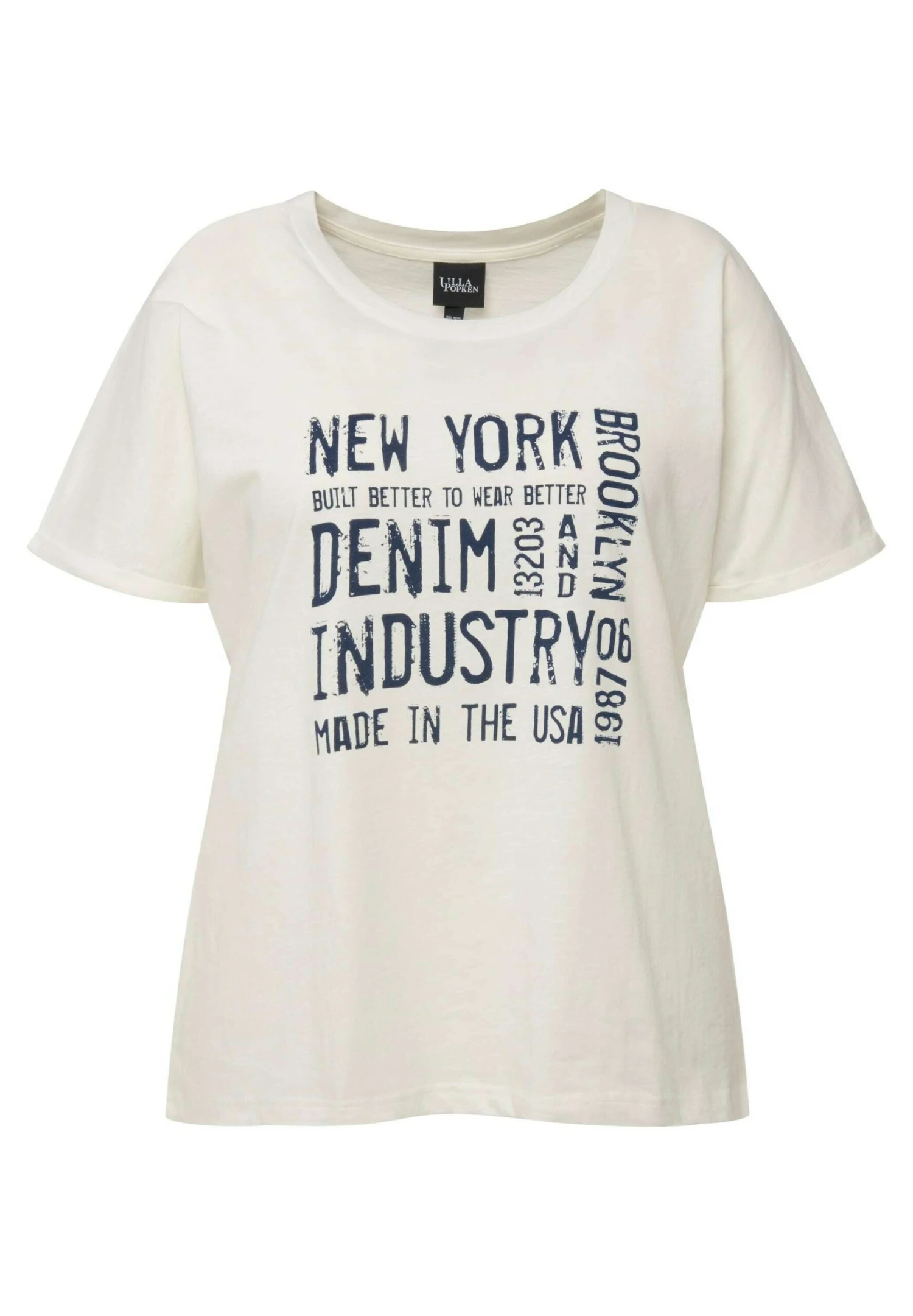 Ulla Popken Rundhals Halbarm - T-Shirt Print - Offwhite 5 Ulla Popken Rundhals Halbarm - T-Shirt Print - Offwhite - Afbeelding 5