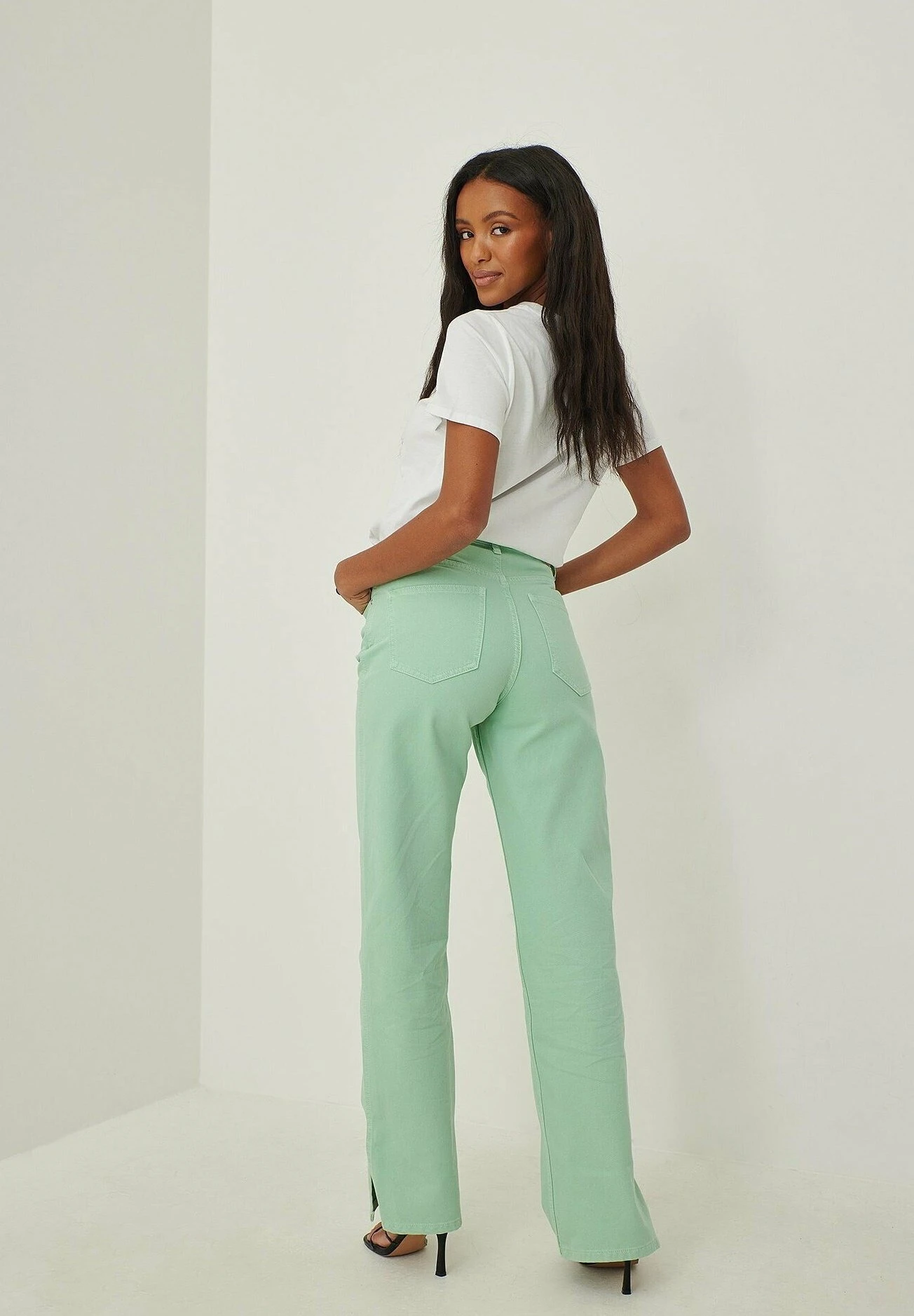 NA-KD Flared Jeans - Mint 2 NA-KD Flared Jeans - Mint - Afbeelding 2
