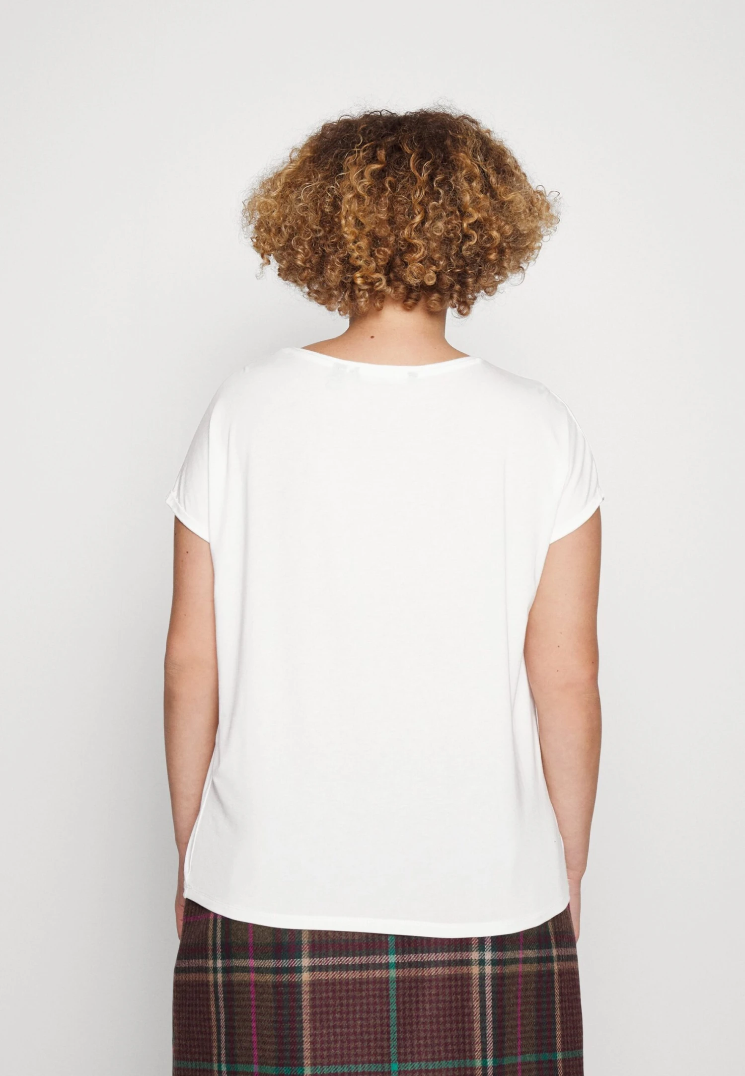 Vero Moda Curve Vmaya Plain - T-Shirt Basic - Snow White 3 Vero Moda Curve Vmaya Plain - T-Shirt Basic - Snow White - Afbeelding 3