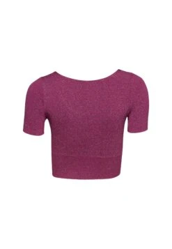 Wolford Shiny Crop - T-Shirt Basic - Mineral Red Pink -Only Mode Winkel 8973e03204834b8f9986701ffe412bb1