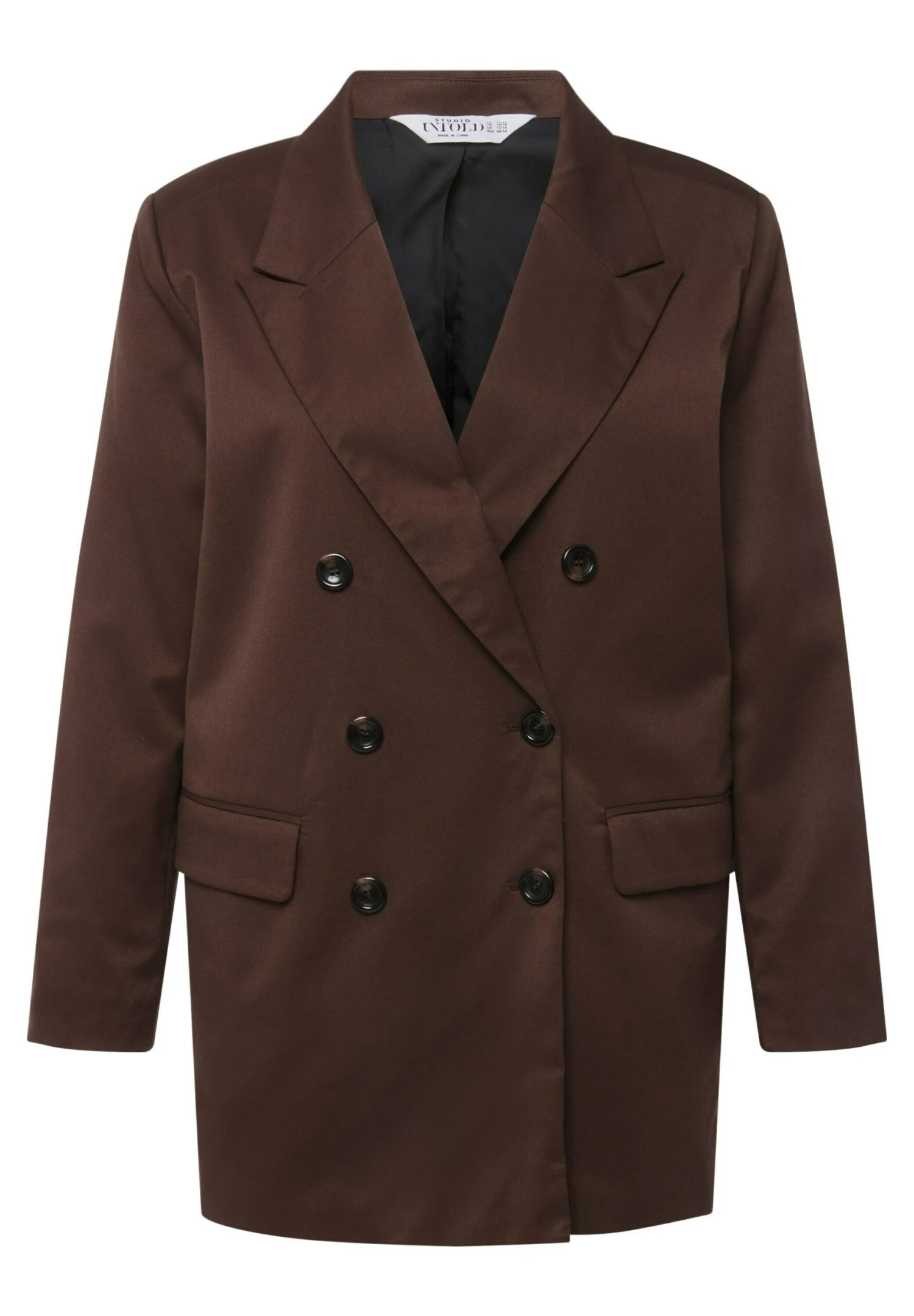 Straight Fit Doppelreihig Revers Langarm - Halflange Jas - Dunkelbraun 6 Straight Fit Doppelreihig Revers Langarm - Halflange Jas - Dunkelbraun - Afbeelding 6