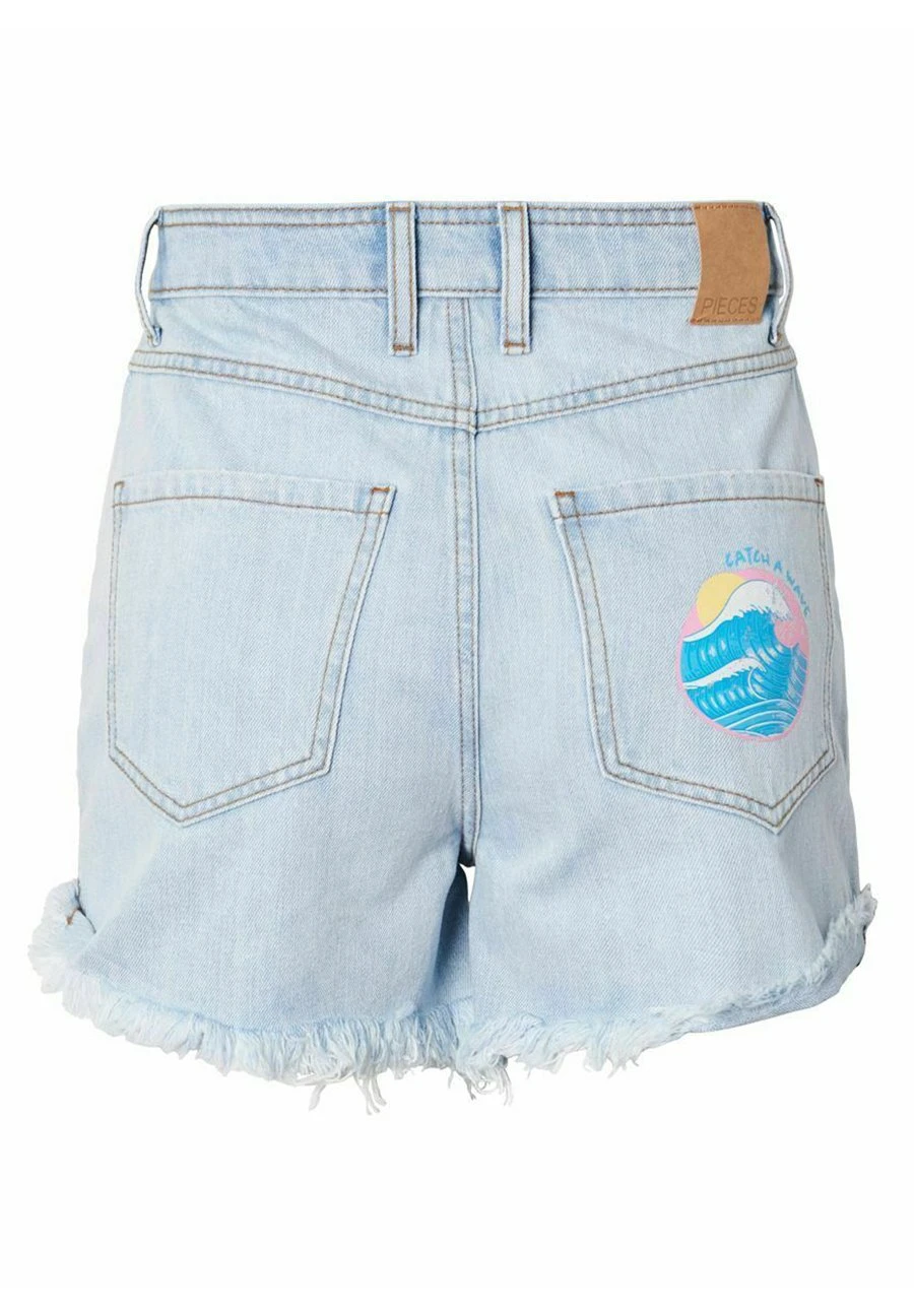 Pieces Højtaljede Pcbeach - Jeansshort - Light Blue Denim 6 Pieces Højtaljede Pcbeach - Jeansshort - Light Blue Denim - Afbeelding 6