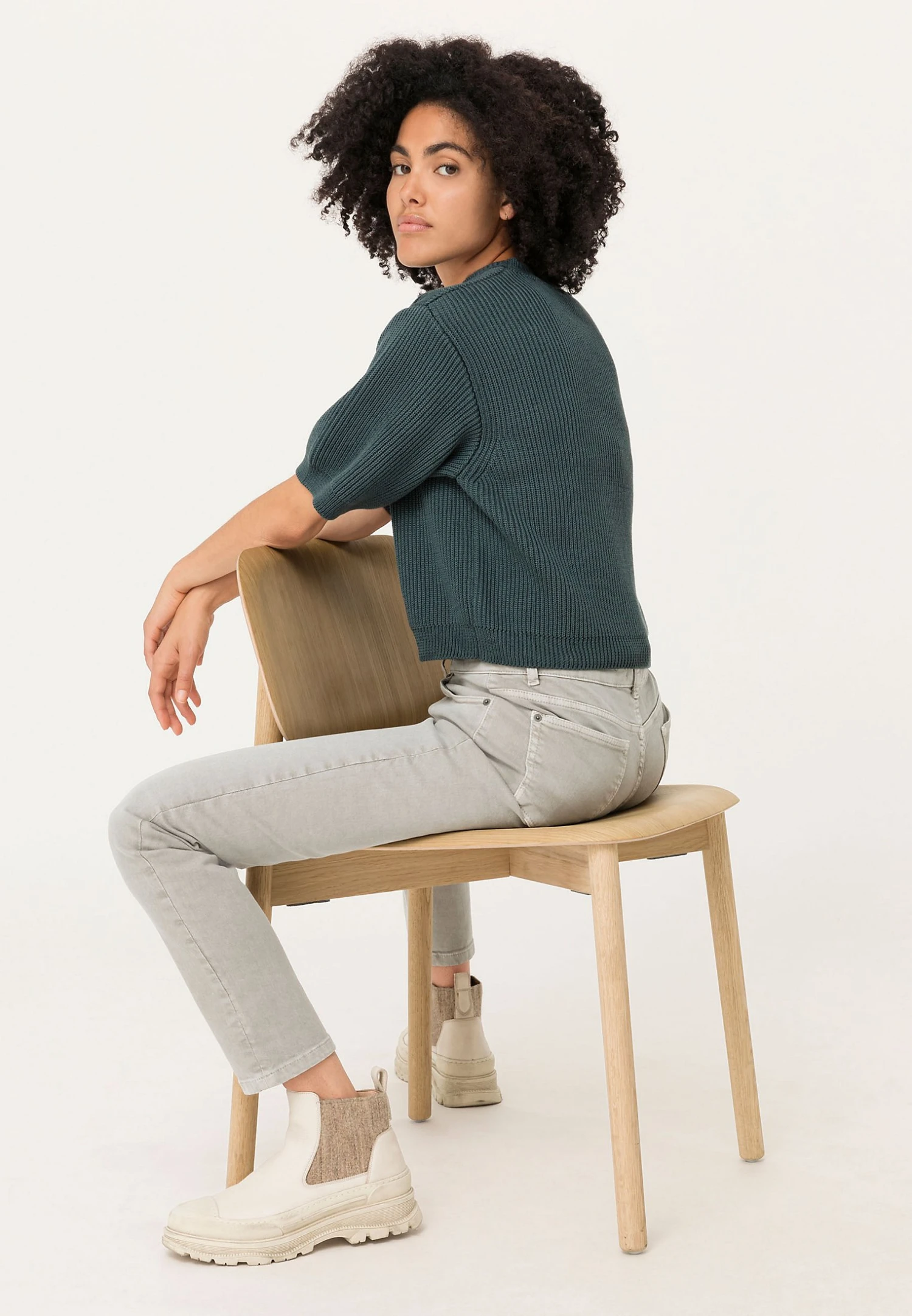 High Rise - Slim Fit Jeans - Light Grey Washed 4 High Rise - Slim Fit Jeans - Light Grey Washed - Afbeelding 4