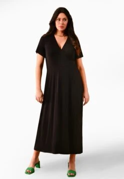 Wrap Short Sleeved- Jerseyjurk - Black