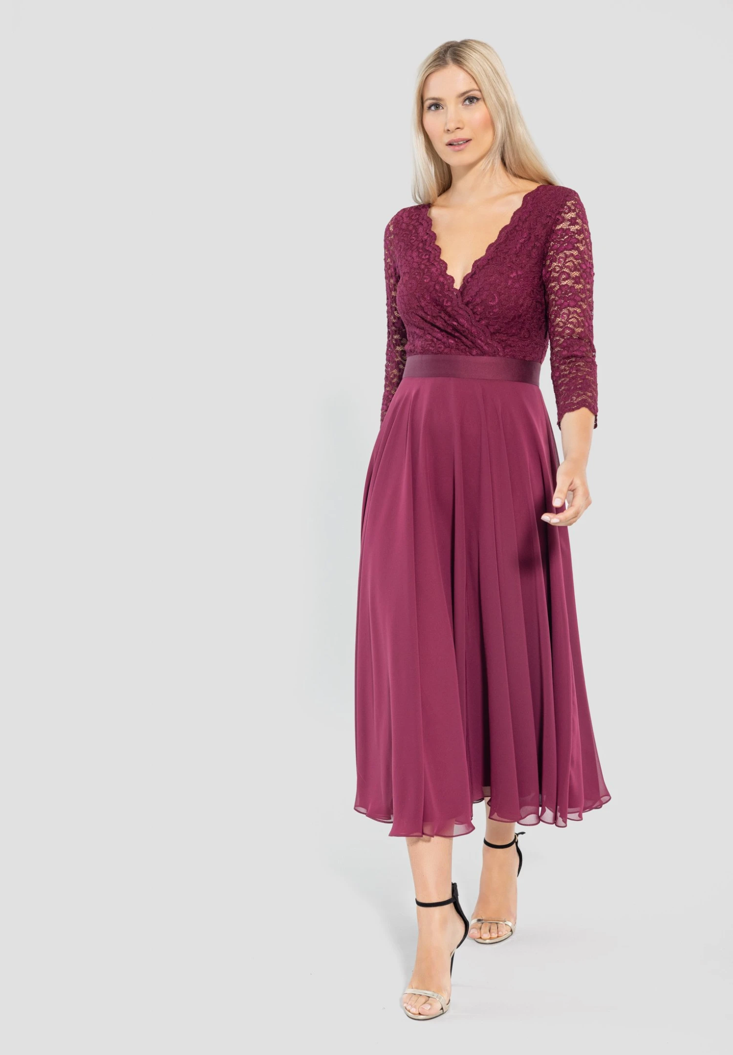 SWING Cocktailjurk - Brilliant Wine 2 SWING Cocktailjurk - Brilliant Wine - Afbeelding 2