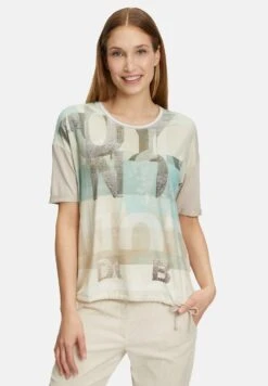 Betty Barclay Casual Mit Tunnelzug - T-Shirt Print - Petrol Beige