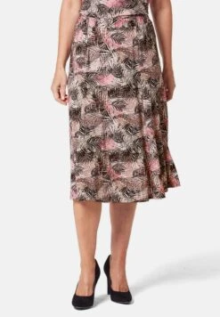 GOLDNER Druck Druck Aus Bequemer Mischu - A-Lijn Rok - Coral Beige Patterned