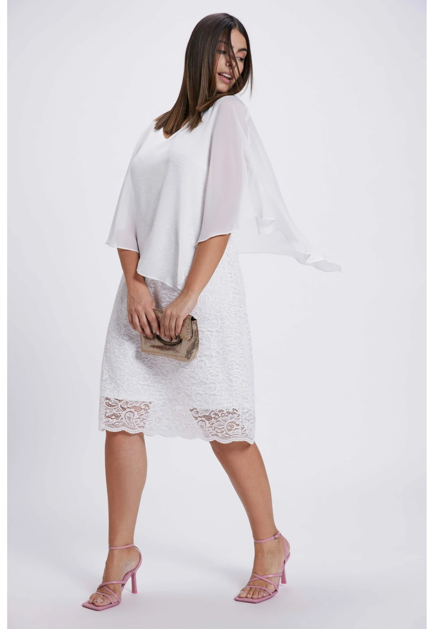 Ulla Popken Cocktailjurk - Offwhite 2 Ulla Popken Cocktailjurk - Offwhite - Afbeelding 2