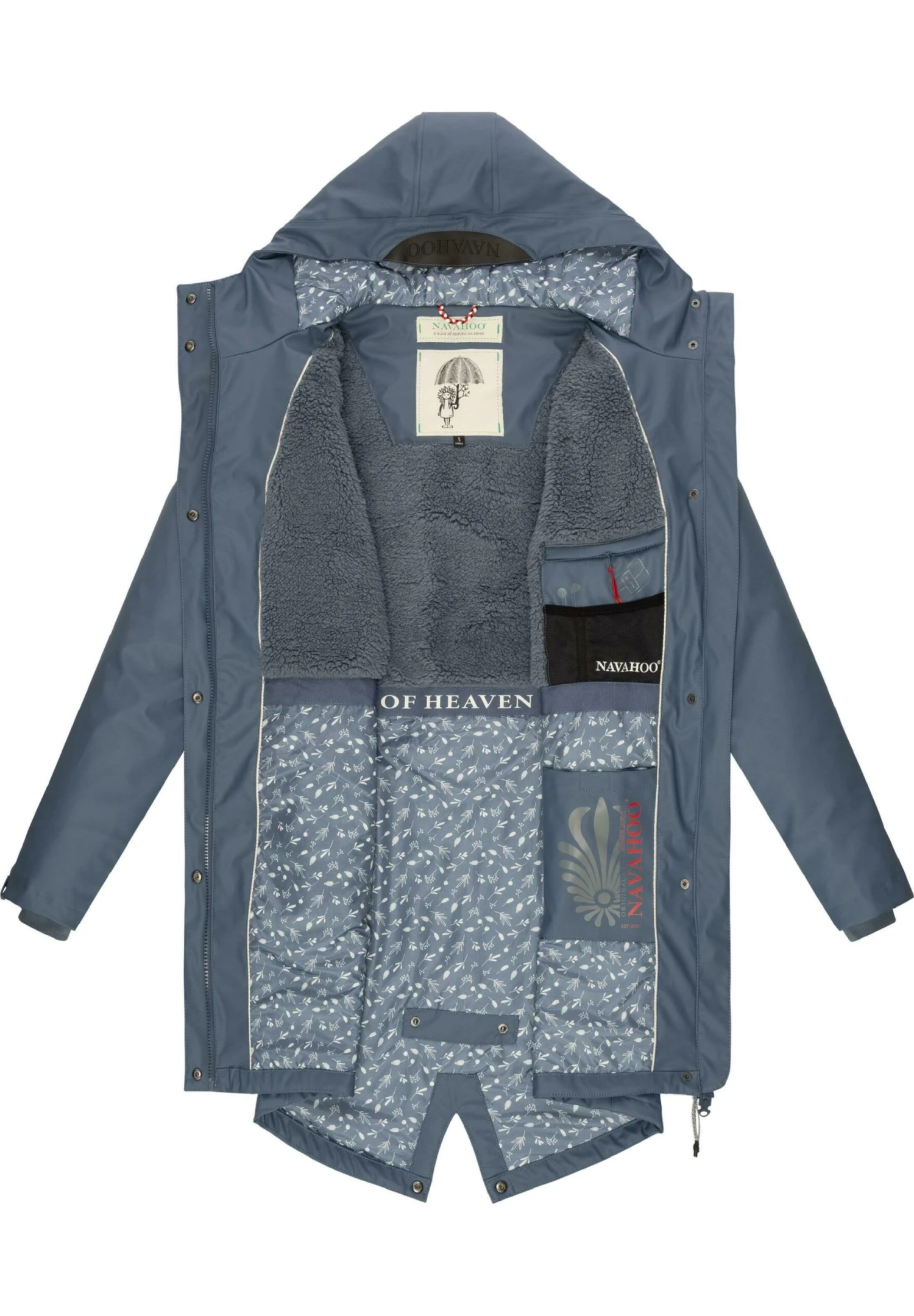 Navahoo Flower Of Ocean - Parka - Dusty Blue 4 Navahoo Flower Of Ocean - Parka - Dusty Blue - Afbeelding 4