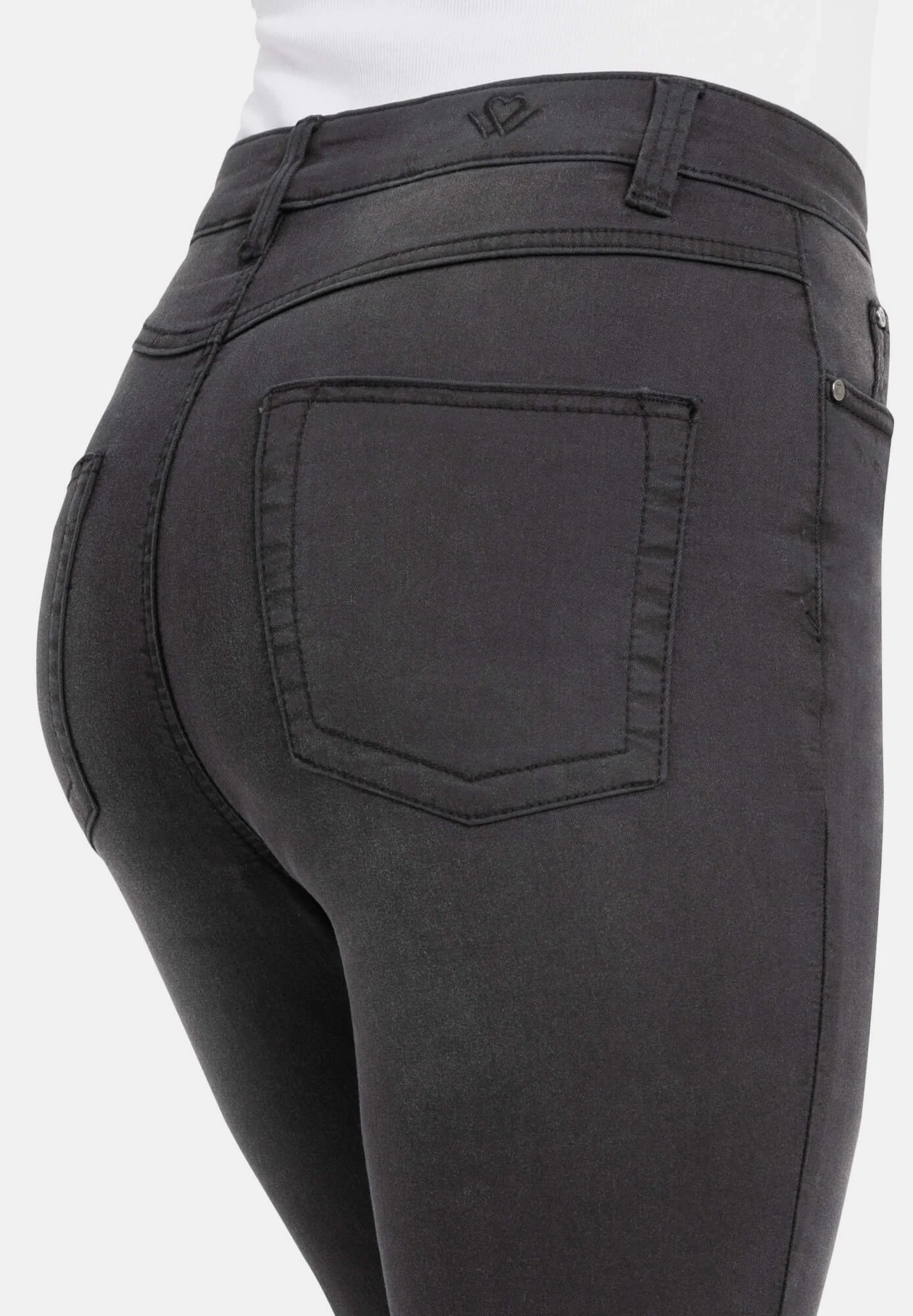 High Waist - Jeans Skinny Fit - Grau 3 High Waist - Jeans Skinny Fit - Grau - Afbeelding 3