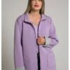 Ulla Popken Halflange Jas - Lavande Clair