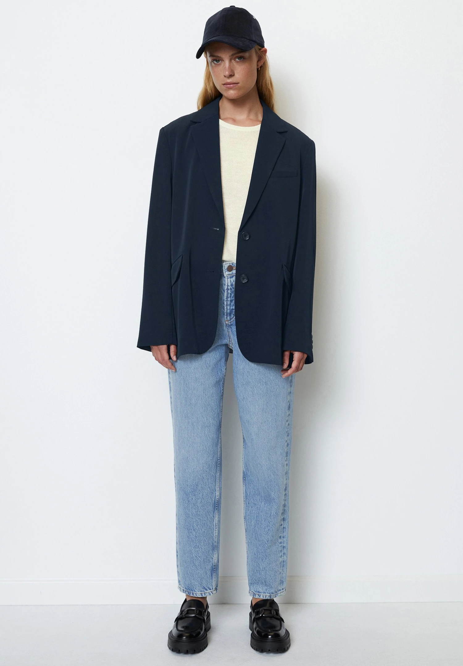 Marc O'Polo Aus Fliessendem - Halflange Jas - Deep Blue Sea 2 Marc O'Polo Aus Fliessendem - Halflange Jas - Deep Blue Sea - Afbeelding 2