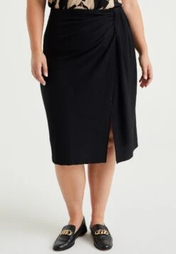 WE FASHION Curve - A-Lijn Rok - Black