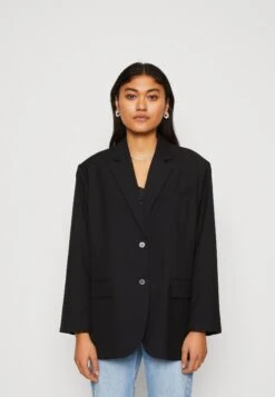 WEEKDAY Eliana Oversized - Halflange Jas - Black