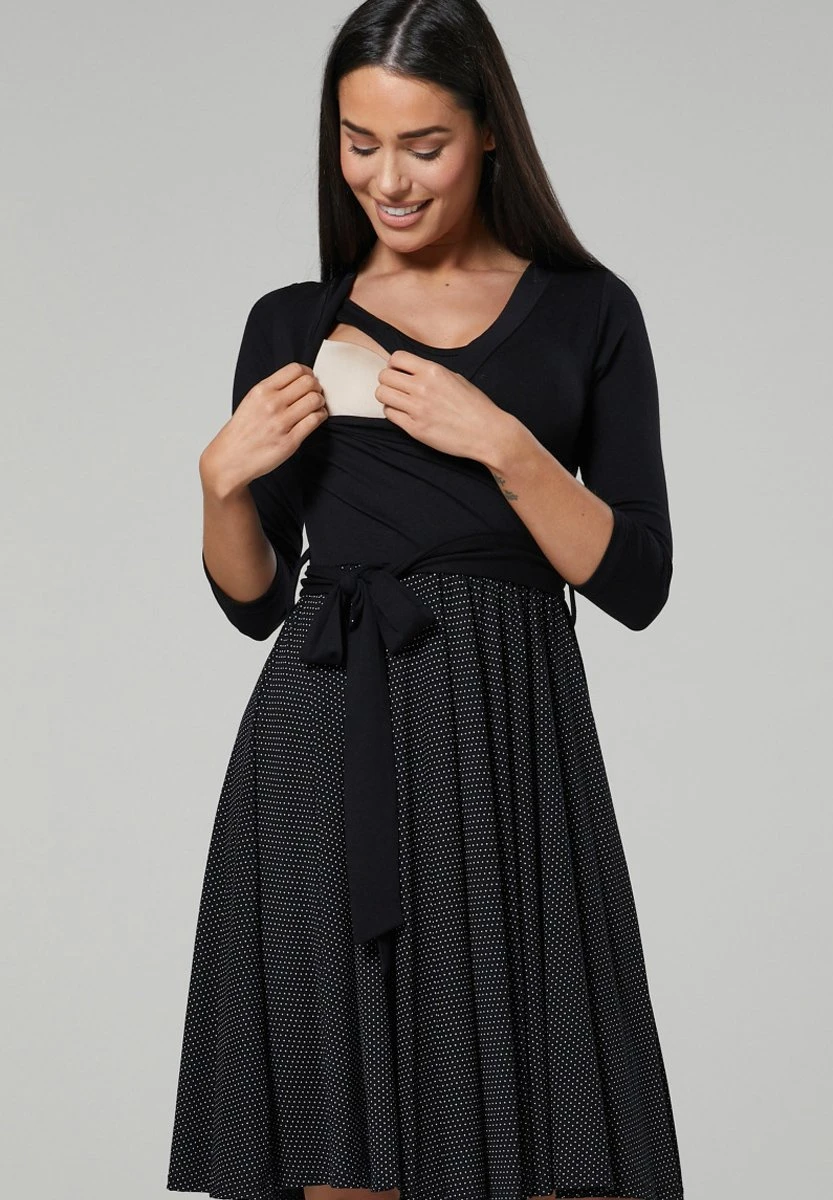 Umstandsnachthemd Mit Stillfunktion - Jurk - Schwarze Punkte 5 Umstandsnachthemd Mit Stillfunktion - Jurk - Schwarze Punkte - Afbeelding 5