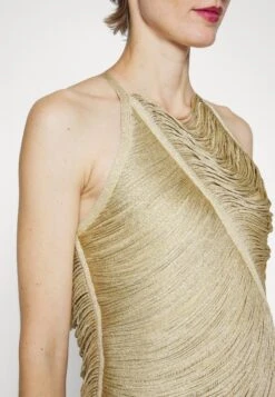 HERVE LEGER Metallic Draped Fringe Gown - Galajurk - Metallic Gold 15 HERVE LEGER Metallic Draped Fringe Gown - Galajurk - Metallic Gold -Only Mode Winkel 94e74b5dcdce48b89de60f41b07de9e2
