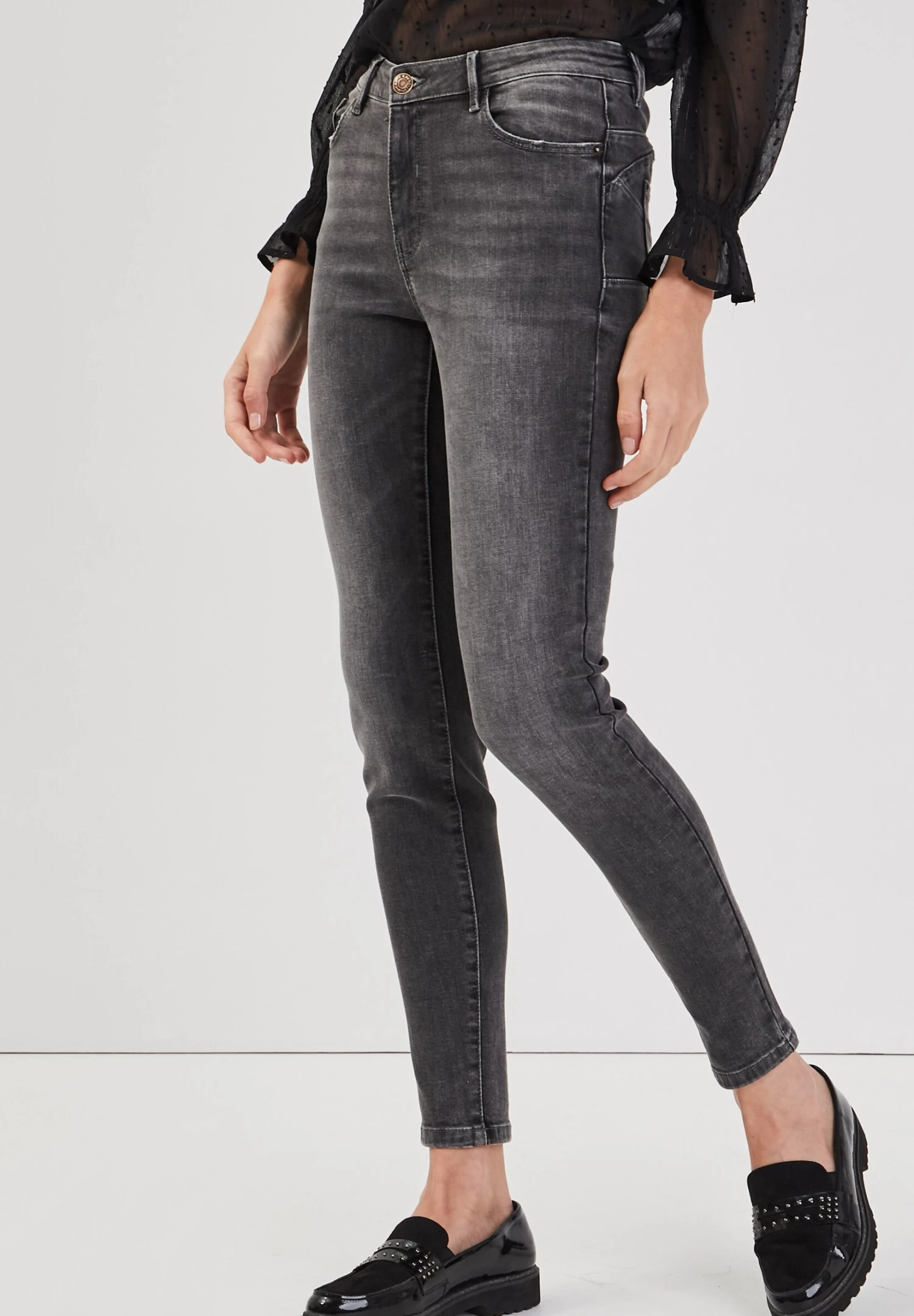 Push Up - Jeans Skinny Fit - Denim Gris 1 Push Up - Jeans Skinny Fit - Denim Gris