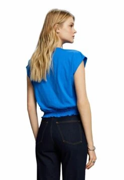 Edc By Esprit Bubble Hem - T-Shirt Print - Bright Blue