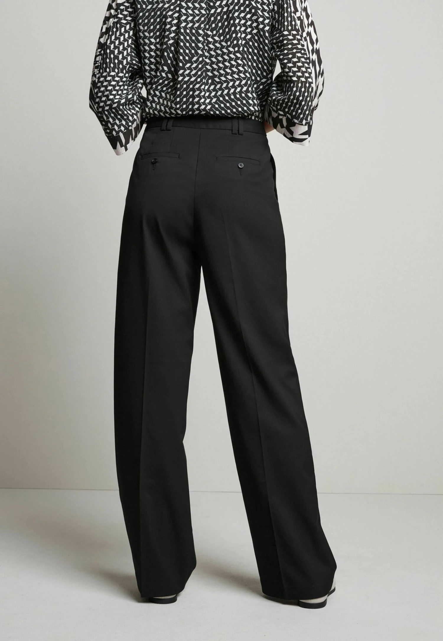 Next Tailored Wide Leg Standard - Broek - Black 3 Next Tailored Wide Leg Standard - Broek - Black - Afbeelding 3