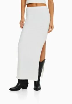 BERSHKA Maxirok - Beige