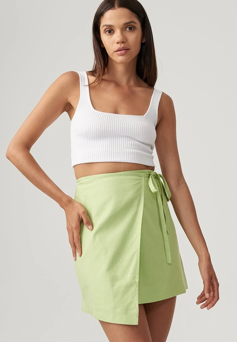 Crossed Midi- A-Lijn Rok - Mint Green 5 Crossed Midi- A-Lijn Rok - Mint Green - Afbeelding 5