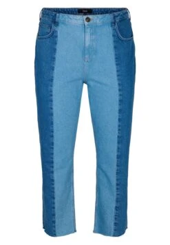 Zizzi Colorblock - Straight Leg Jeans - Blue Denim -Only Mode Winkel 98390d50846d4291b9f295bceb399d3e