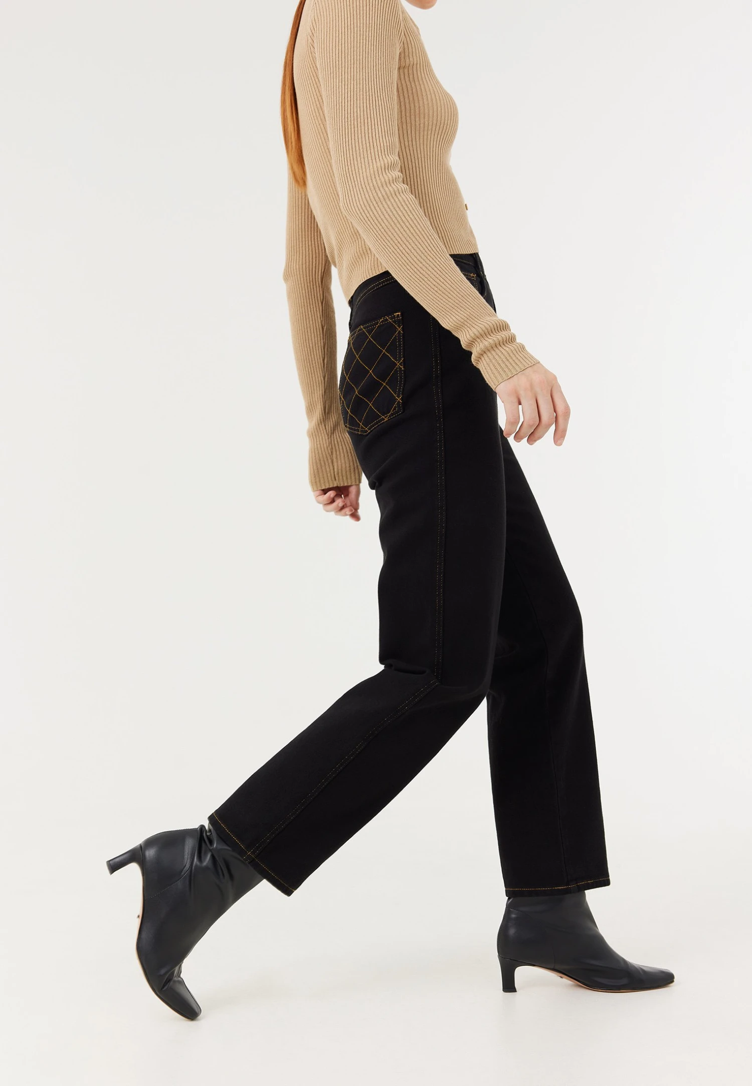 Flared Jeans - Beige 4 Flared Jeans - Beige - Afbeelding 4