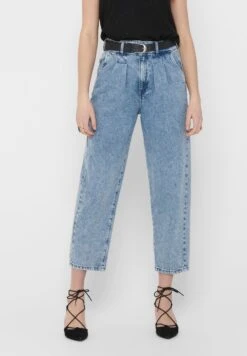 ONLY Straight Fit Jeans Onlhavana Life Hw Carot Cropped - Straight Leg Jeans - Medium Blue Denim