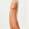 Strappy Side Slit - Maxi-Jurk - Orange