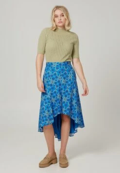 Herside Story - A-Lijn Rok - Blue/Beige