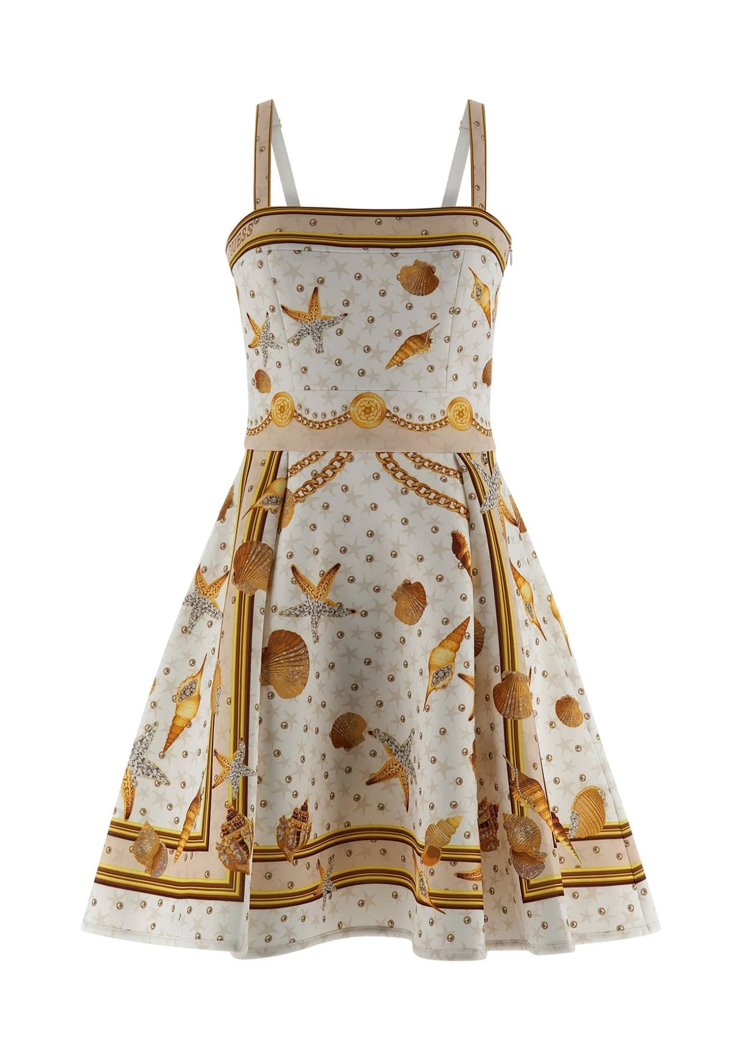 Guess Mit Allover Print - Jurk - White/Gold/Brown 5 Guess Mit Allover Print - Jurk - White/Gold/Brown - Afbeelding 5