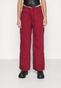 The Ragged Priest Combat Release- Relaxed Fit Jeans - Burgundy