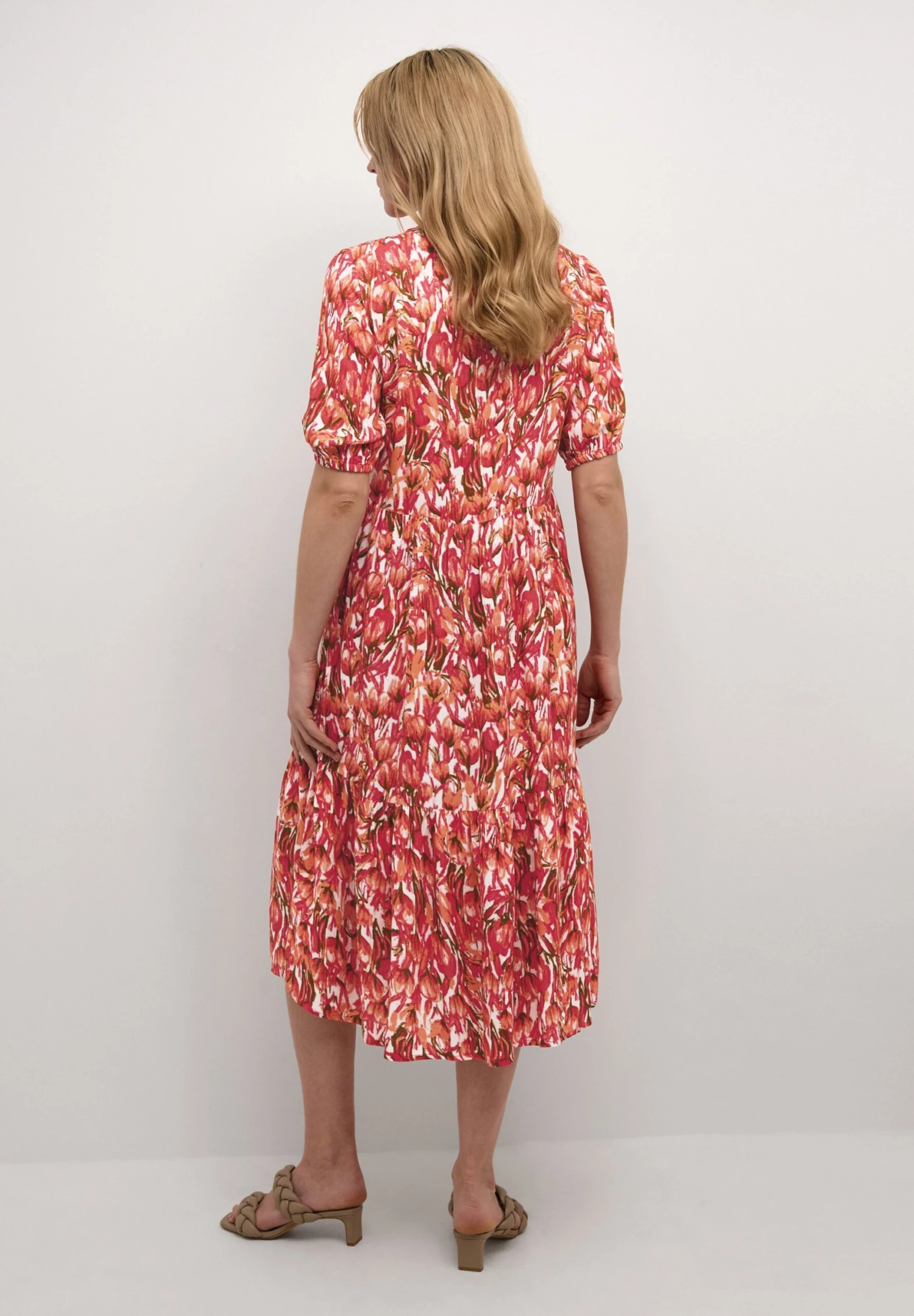 Kaffe Regular Fit - Jurk - Papaya Flower Print 3 Kaffe Regular Fit - Jurk - Papaya Flower Print - Afbeelding 3