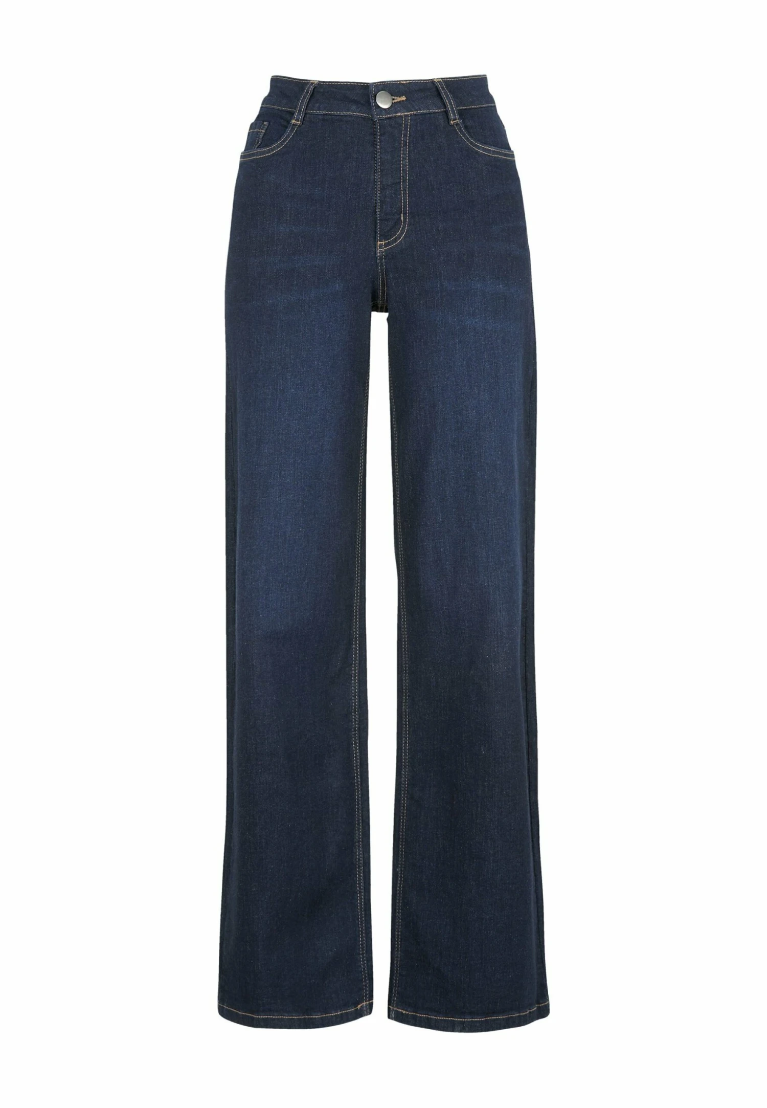 With High Waist - Flared Jeans - Dark Blue 1 With High Waist - Flared Jeans - Dark Blue