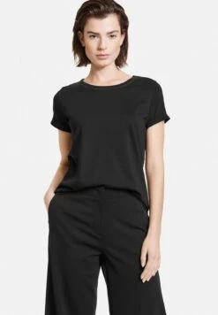 Taifun Kurzarm Rundhals- T-Shirt Basic - Schwarz