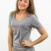 Amie - T-Shirt Basic - Melange Grau