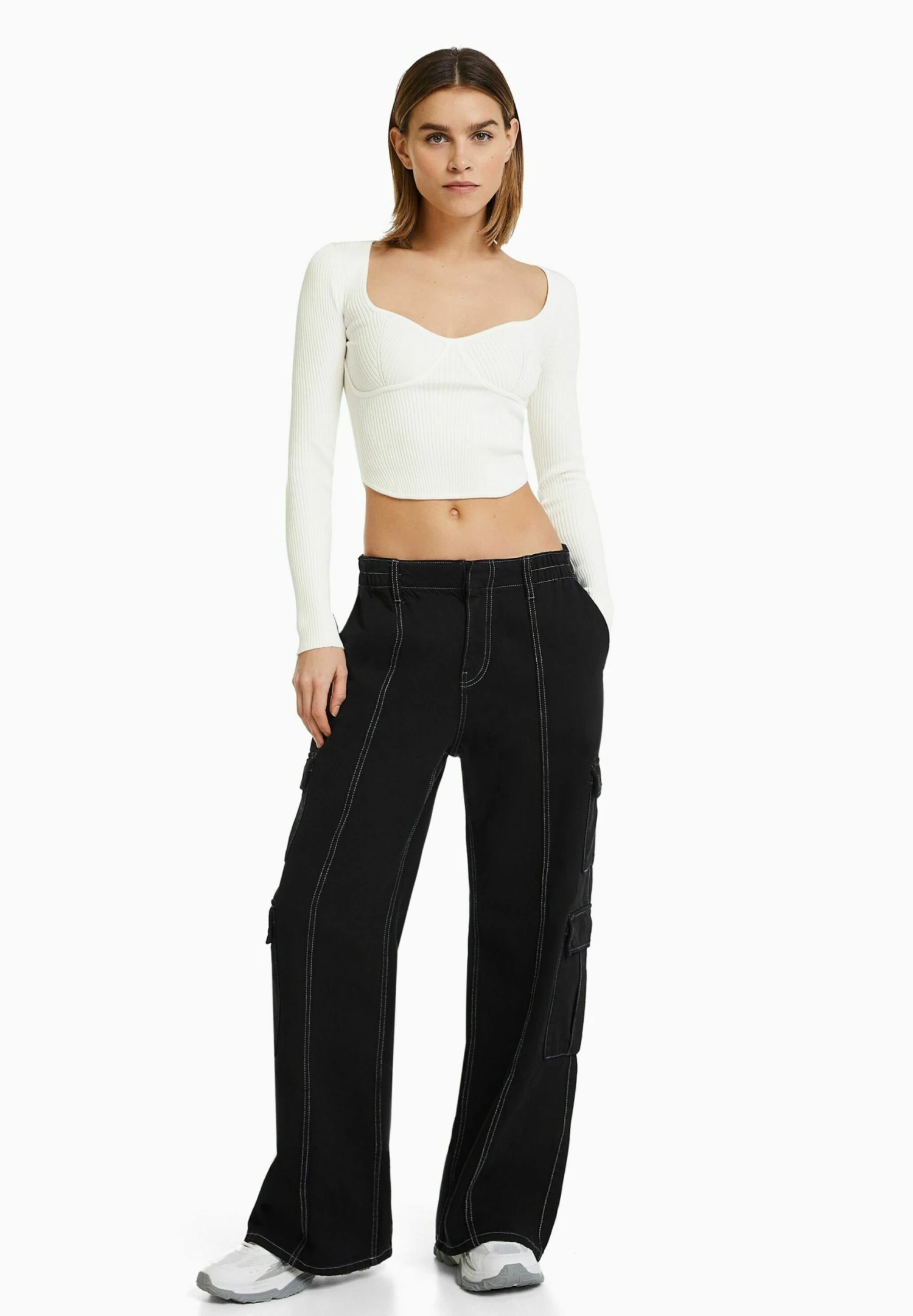 BERSHKA Corset - Longsleeve - Beige 2 BERSHKA Corset - Longsleeve - Beige - Afbeelding 2