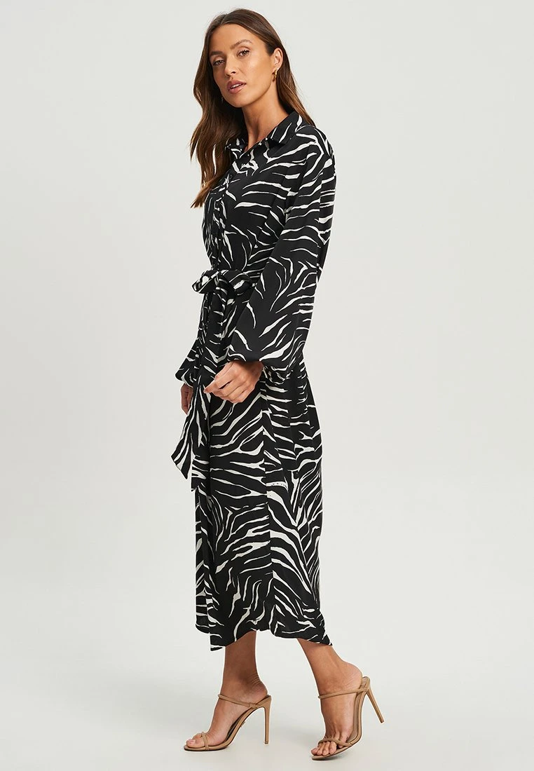 Tussah Maxi-Jurk - Black White Zebra 5 Tussah Maxi-Jurk - Black White Zebra - Afbeelding 5