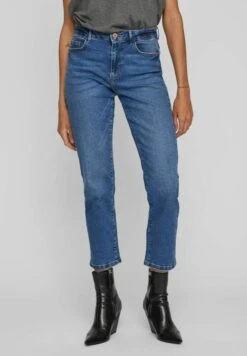 Vila Mid Rise - Jeans Tapered Fit - Medium Blue Denim
