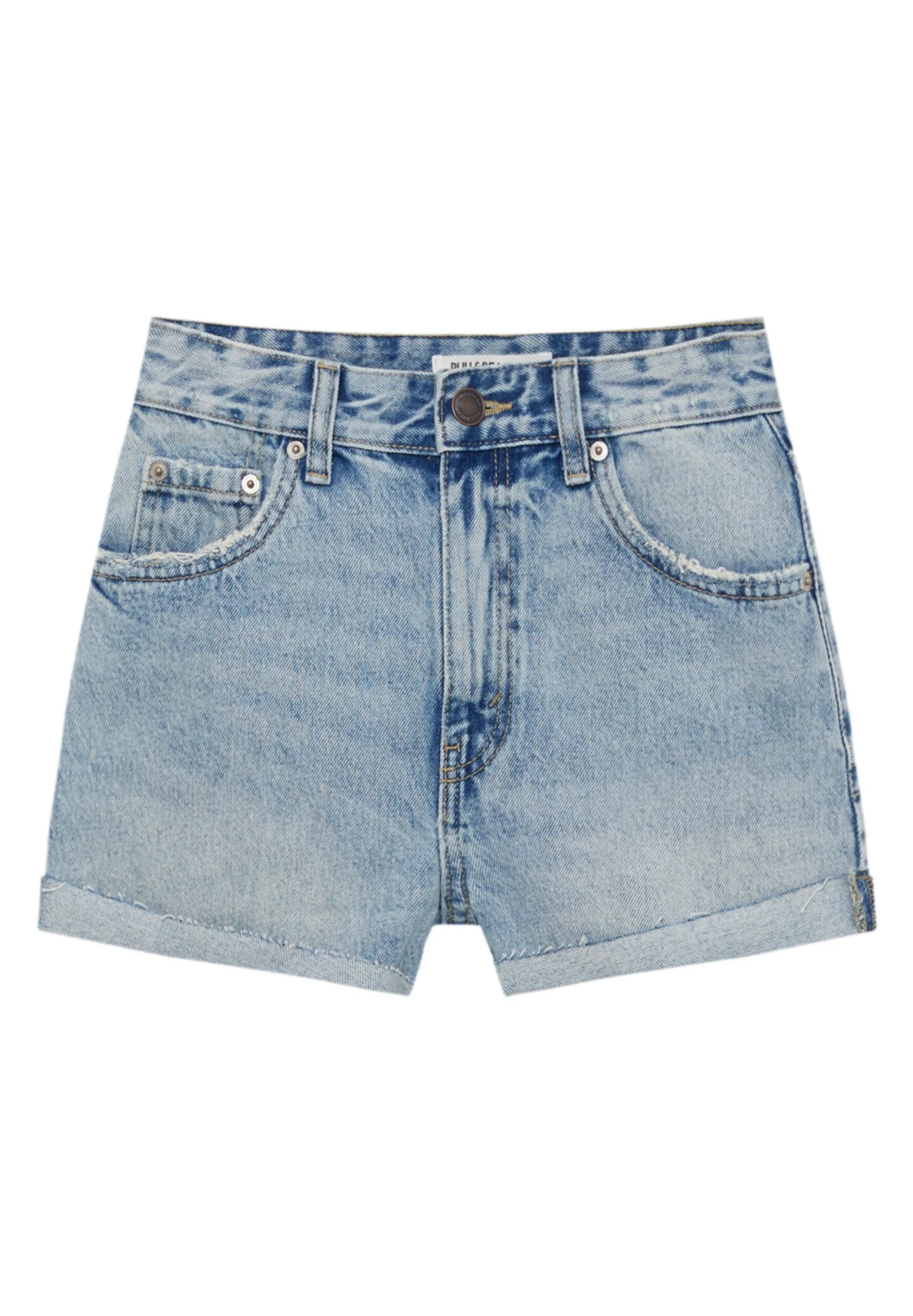 PULL & BEAR Mid-Waist - Jeansshort - Blue Denim 6 PULL & BEAR Mid-Waist - Jeansshort - Blue Denim - Afbeelding 6