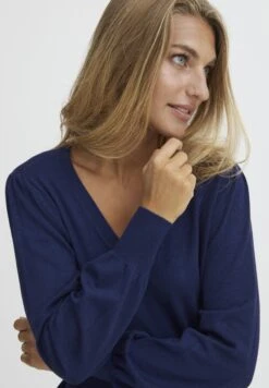 Fransa Frblume - Gebreide Jurk - Medieval Blue -Only Mode Winkel a31e871a14894889b855f5b8412a285c