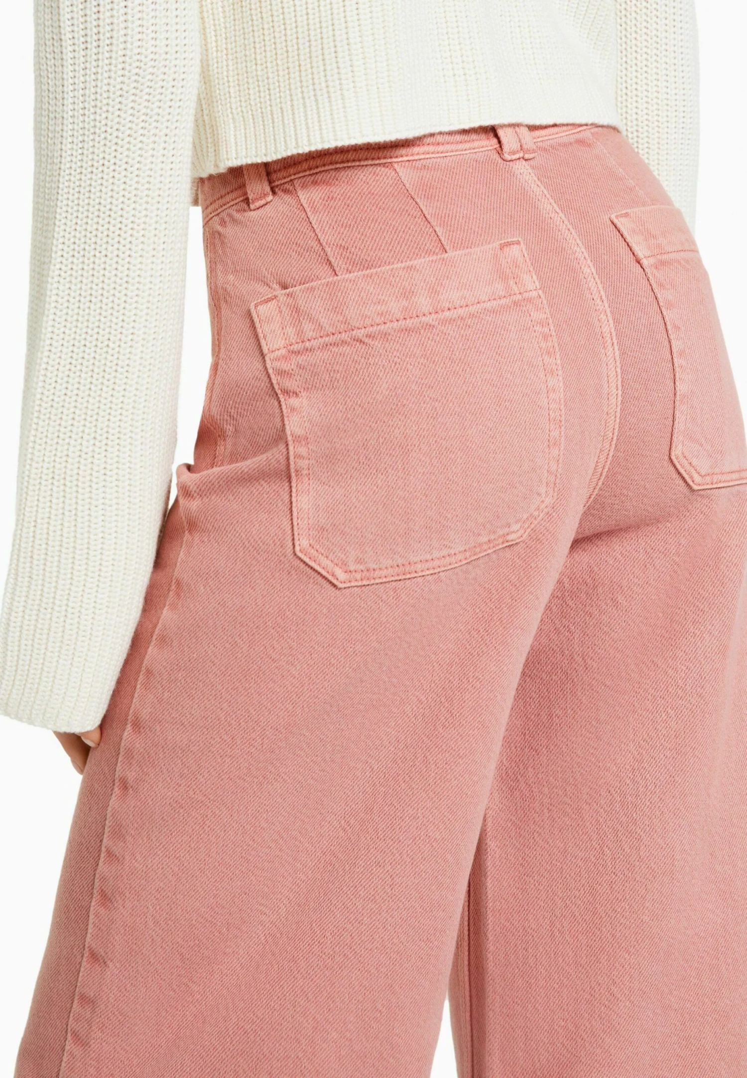 BERSHKA Culottes- Flared Jeans - Pink 3 BERSHKA Culottes- Flared Jeans - Pink - Afbeelding 3