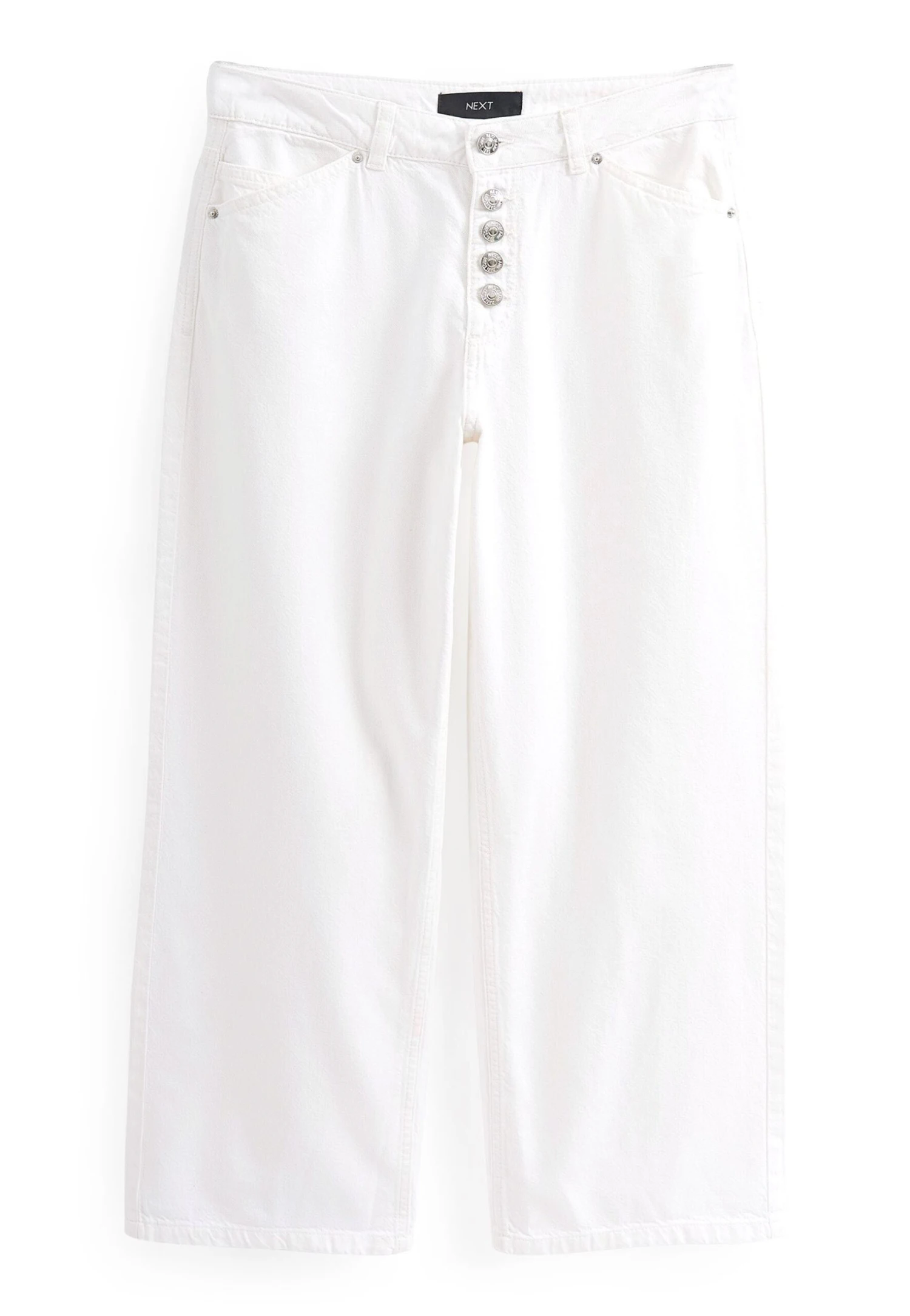 Next Button Fly Crop Wide Leg - Flared Jeans - White 4 Next Button Fly Crop Wide Leg - Flared Jeans - White - Afbeelding 4